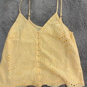 Light orange button down tank top